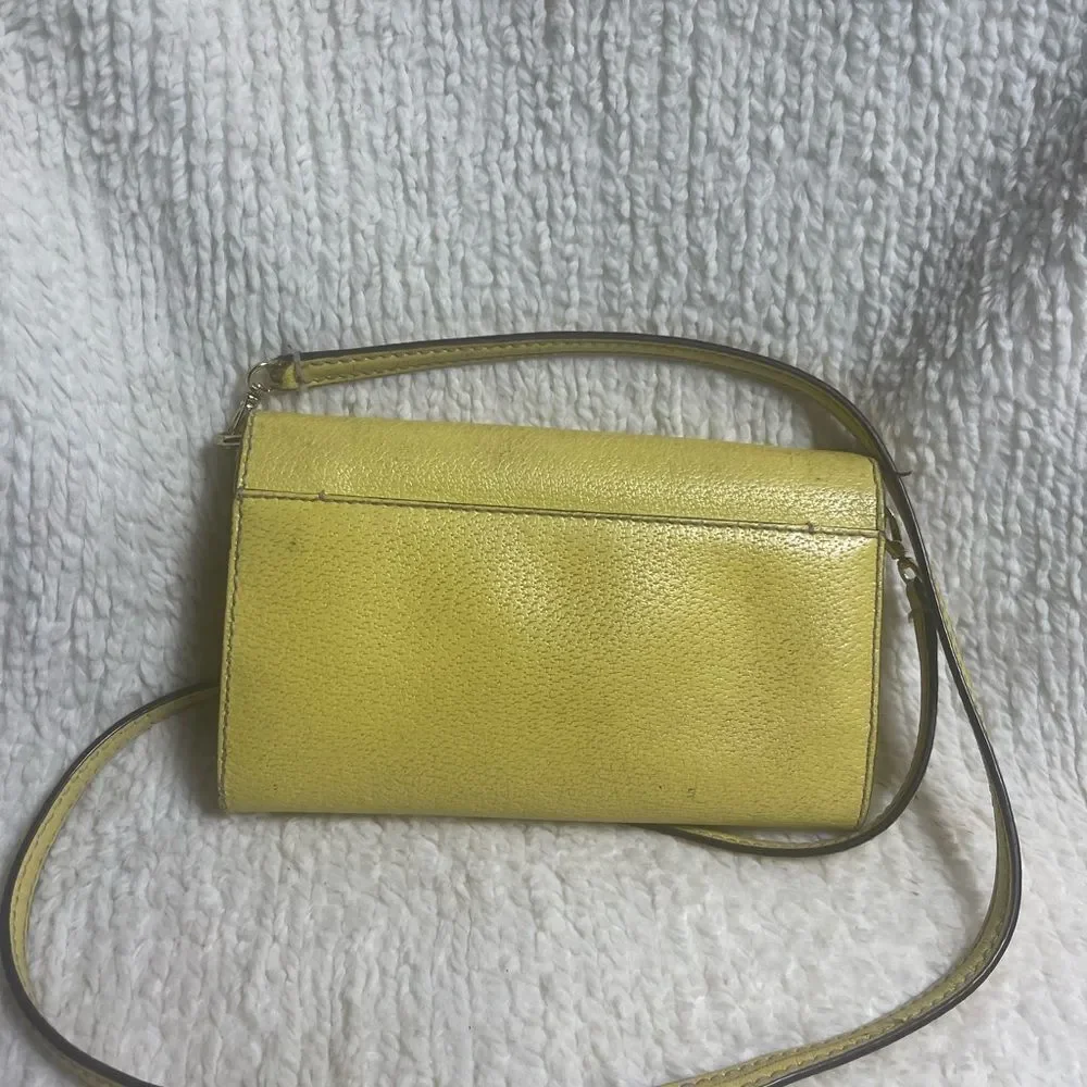 Kate Spade Leather Sunny Yellow Crossbody Bag.